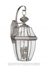 Generation Lighting Seagull 8039-965 - Lancaster traditional 2-light outdoor exterior wall lantern sconce in antique brushed nickel silver