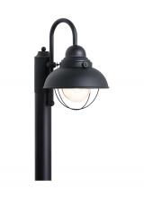 Generation Lighting Seagull 8269-12 - Sebring transitional 1-light outdoor exterior post lantern in black finish with clear seeded glass d