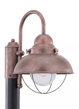 Generation Lighting Seagull 8269-44 - Sebring transitional 1-light outdoor exterior post lantern in weathered copper finish with clear see