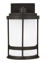 Generation Lighting Seagull 8590901D-71 - Wilburn modern 1-light outdoor exterior Dark Sky compliant small wall lantern sconce in antique bron