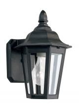 Generation Lighting Seagull 8822-12 - Brentwood traditional 1-light outdoor exterior wall lantern sconce in black finish with clear glass