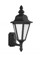 Generation Lighting Seagull 89824-12 - Brentwood traditional 1-light outdoor exterior medium uplight wall lantern sconce in black finish wi