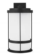 Generation Lighting Seagull 8890901D-12 - Wilburn modern 1-light outdoor exterior Dark Sky compliant extra large wall lantern sconce in black