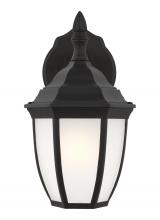 Generation Lighting Seagull 89936-12 - Bakersville traditional 1-light outdoor exterior round small wall lantern sconce in black finish wit