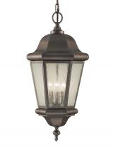 Generation Lighting Seagull OL5911CB - Martinsville traditional 3-light outdoor exterior pendant lantern in corinthian bronze finish with c