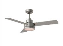 Generation Lighting Seagull 3JVR44BSD - Jovie 44" Dimmable Indoor/Outdoor Integrated LED Indoor Brushed Steel Ceiling Fan with Light Kit