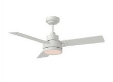 Generation Lighting Seagull 3JVR44RZWD - Jovie 44" Dimmable Indoor/Outdoor Integrated LED Indoor Matte White Ceiling Fan with Light Kit W