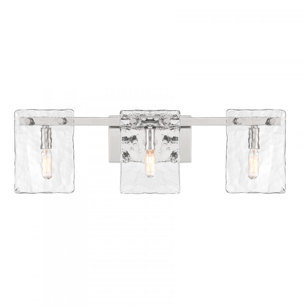 Genry 3-Light Bathroom Vanity Light in Polished Nickel