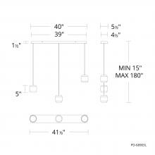 WAC Lighting PD-68903L-BK - Banded Chandelier Light