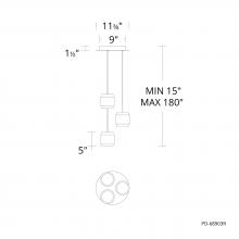 WAC Lighting PD-68903R-BK - Banded Chandelier Light