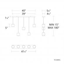 WAC Lighting PD-68905L-BK - Banded Chandelier Light