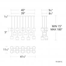 WAC Lighting PD-68914L-BK - Banded Chandelier Light