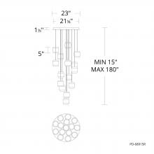 WAC Lighting PD-68915R-BK - Banded Chandelier Light