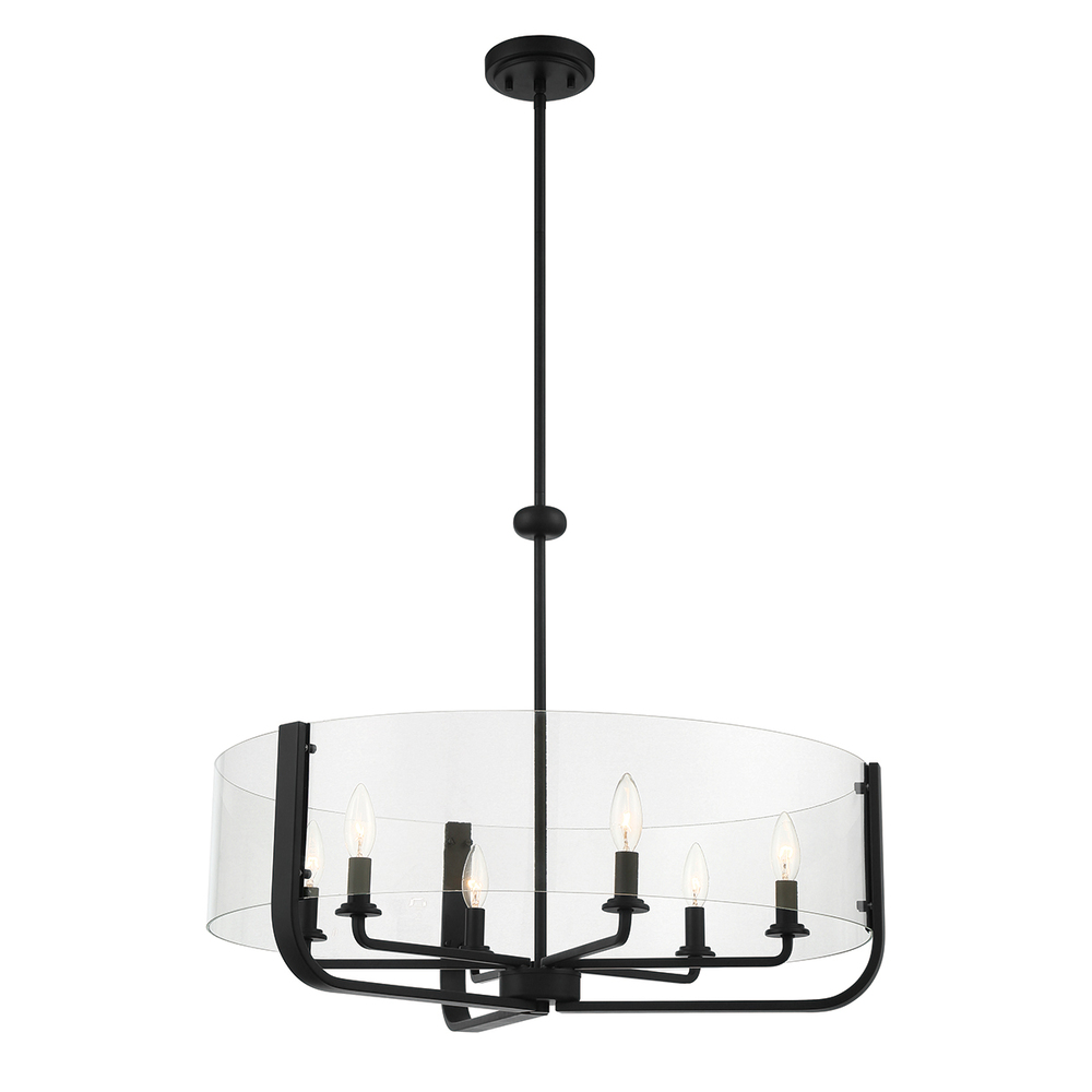 Campisi, 6LT Chandelier, Black