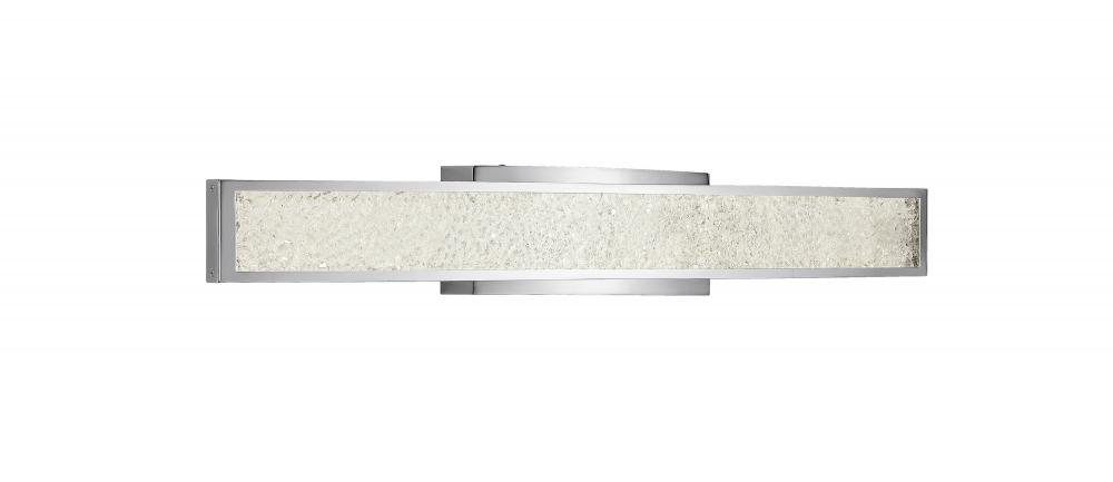 Crushed Ice™ 36" 1 Light Vanity Light w/ Down Light Chrome