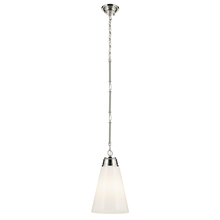 Kichler 52661PN - Marsailli 19" 1-Light Medium Pendant with Opal Glass in Brushed Nickel