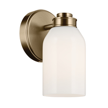 Kichler 55200CPZ - Shae 8.25" 1-Light Wall Sconce with White Opal Glass in Champagne Bronze