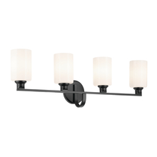 Kichler 55227BK - Gioe 32.25" 4-Light Vanity Light with Opal Glass in Black