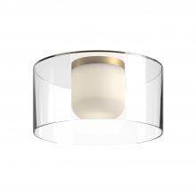 Kuzco Lighting FM53512-BG/CL - Birch 12-in Brushed Gold/Clear LED Flush Mount