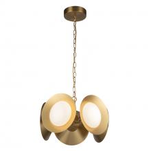 Kuzco Lighting CH77916-BG/OP-UNV - Cleo 16-in Brushed Gold/Opal Glass LED Chandelier