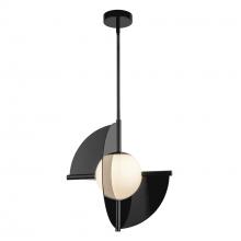 Kuzco Lighting PD65116-GBK/OP-UNV - Scorpio 16-in Glossy Black/Opal Glass LED Pendant