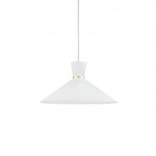 Kuzco Lighting 493216-WH/GD - Vanderbilt 16-in White With Gold Detail 1 Light Pendant