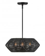 Hinkley Lighting 40383BLK - Small Convertible Drum Chandelier