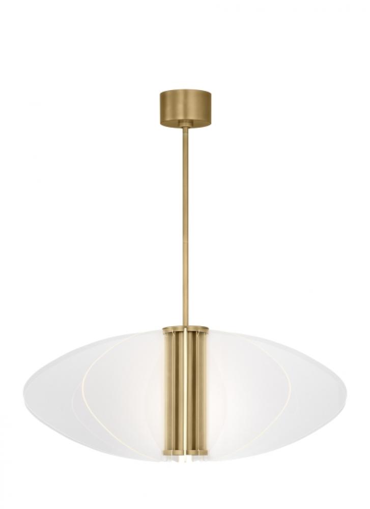 Sean Lavin Nyra 1-light dimmable LED large pendant with plated brass finish and acrylic shade