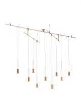 VC Modern TECH Lighting 700CPT9R-LED930S - Modern Captra Dimmable LED Chandelier Ceiling Light in an Aged Brass/Gold Colored Finish