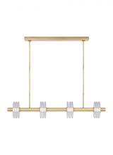 VC Modern TECH Lighting KWLS20927CNB - Kelly Wearstler Laurel 4-light dimmable LED large linear chandelier with natural brass finish