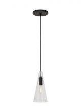 VC Modern TECH Lighting SLPD280CB - Sean Lavin Lustra 1-LT dimmable small accent pendant with nightshade black finish and glass shade