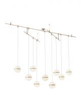 VC Modern TECH Lighting 700HNE9NB-LED930S - Modern Mini Hanea Dimmable LED Chandelier Ceiling Light in a Natural Brass/Gold Colored Finish