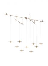 VC Modern TECH Lighting 700PNT9NB-LED930R - Modern Mini Ponte Dimmable LED Chandelier Ceiling Light in a Natural Brass/Gold Colored Finish