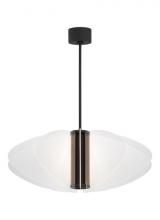 VC Modern TECH Lighting SLPD28430B - Sean Lavin Nyra 1-light dimmable LED large pendant with nightshade black finish and acrylic shade