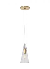 VC Modern TECH Lighting SLPD281CNB - Sean Lavin Selina 1-light dimmable small accent pendant with natural brass finish and glass shade