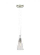 VC Modern TECH Lighting SLPD281CN - Sean Lavin Selina 1-light dimmable small accent pendant with polished nickel finish and glass shade