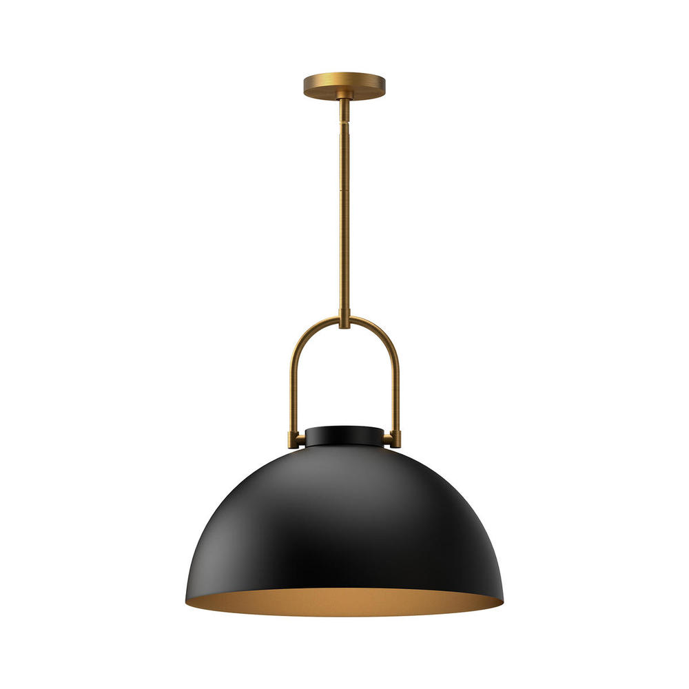 Harper 16-in Matte Black 1 Light Pendant