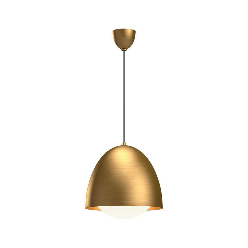 Kenji 16-in Aged Gold/Opal Matte Glass 1 Light Pendant