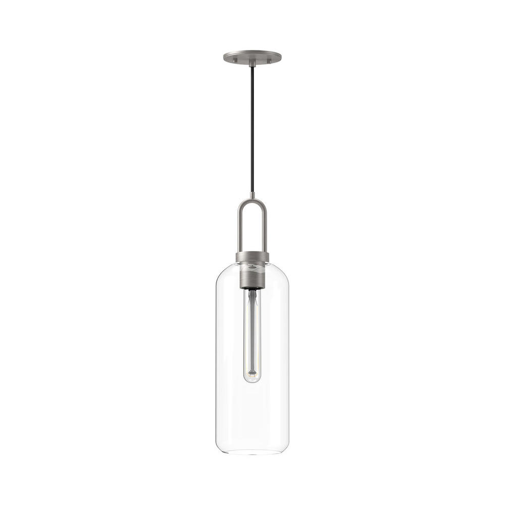 Soji 6-in Brushed Nickel/Clear Glass 1 Light Pendant