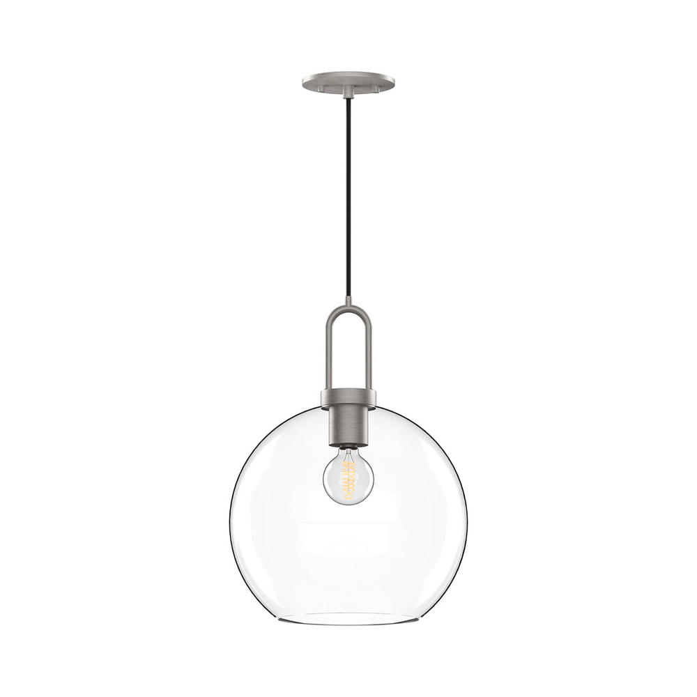 Soji 10-in Brushed Nickel/Clear Glass 1 Light Pendant