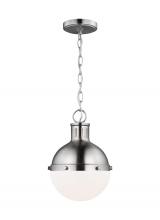Studio Co. VC 6177101-962 - Hanks transitional 1-light indoor dimmable mini ceiling hanging single pendant light in brushed nick