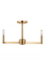 Studio Co. VC 7764203-848 - Fullton modern 3-light indoor dimmable semi-flush mount in satin brass gold finish