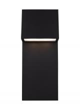 Studio Co. VC 8863393S-12 - Rocha modern 2-light LED outdoor extra-large wall lantern in black finish with satin-etched glass pa