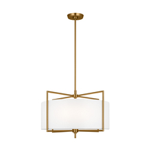 Studio Co. VC CP1394BBS - Perno midcentury 4-light indoor dimmable medium hanging shade ceiling pendant in burnished brass gol