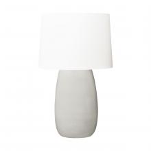 Studio Co. VC BT1081SHG1 - Barbara Barry Roma 1-Light Table Lamp in Shellish Grey Finish with White Linen Fabric Shade