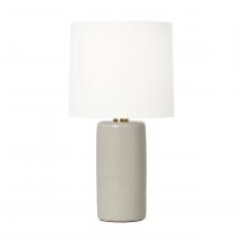 Studio Co. VC BT1101SHG1 - Barbara Barry Shanghai 1-Light Table Lamp in Shellish Grey Finish with White Linen Fabric Shade