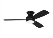 VC Monte Carlo Fans 3IKR52MBKD - Ikon 52" Dimmable Integrated LED Indoor Midnight Black Hugger Ceiling Fan with Light Kit