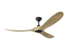 VC Monte Carlo Fans 3MAVSM60MBKNH - Maverick Smart 60 Ceiling Fan in Midnight Black with Natural Honey Blades